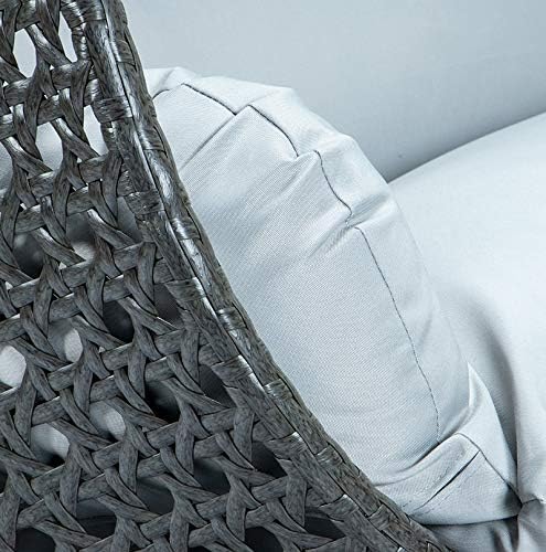 LeisureMod 2 Person Hanging Double Swing Chair, X-Large Wicker Rattan Egg Chair with Stand and Cushion for Indoor Outdoor Patio Garden (Light Green)