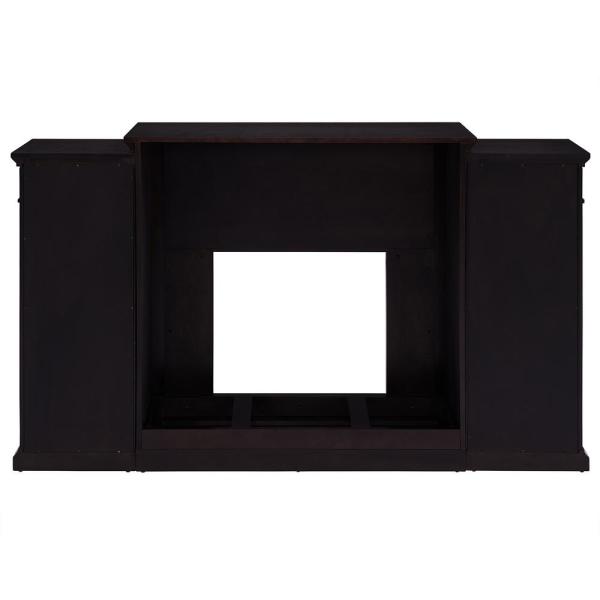 Overton 73 in. Electric Fireplace with Bookcases in Espresso