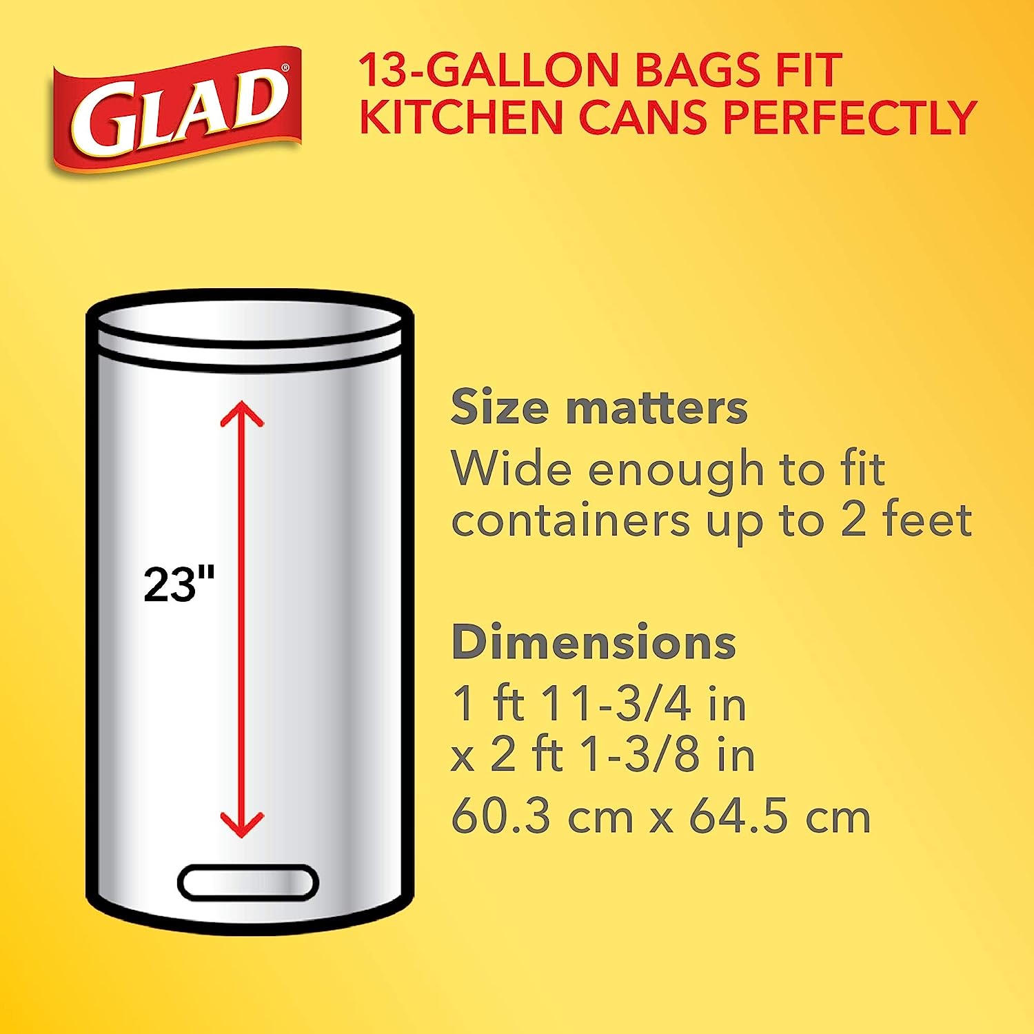 Glad Protection Series Force Flex Drawstring Fresh Clean Odor Shield 13 Gallon 1/110ct