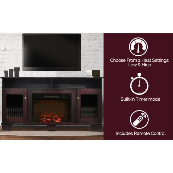 Savona 59 in. Electric Fireplace in Mahogany