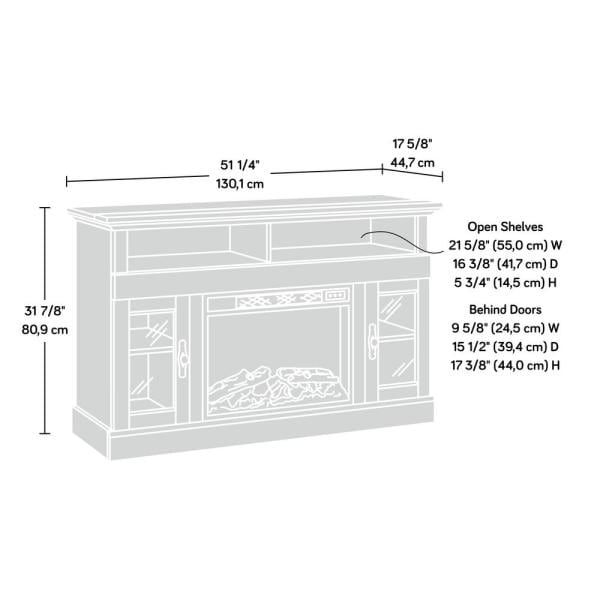 Barrister Lane 51 in. Salt Oak Particle Board TV Stand Fits TVs Up to 60 in. with Electric Fireplace