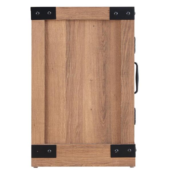 56 in. Media Electric Fireplace with Industrial Accents in Rustic Barn Wood