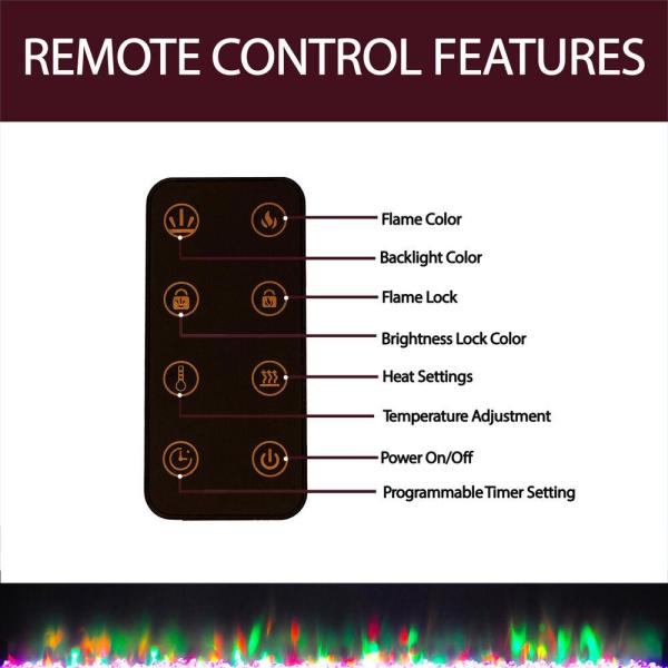 Somerset 70 in. Electric Fireplace with Crystal Rock Display in Blue