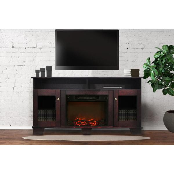 Savona 59 in. Electric Fireplace in Mahogany