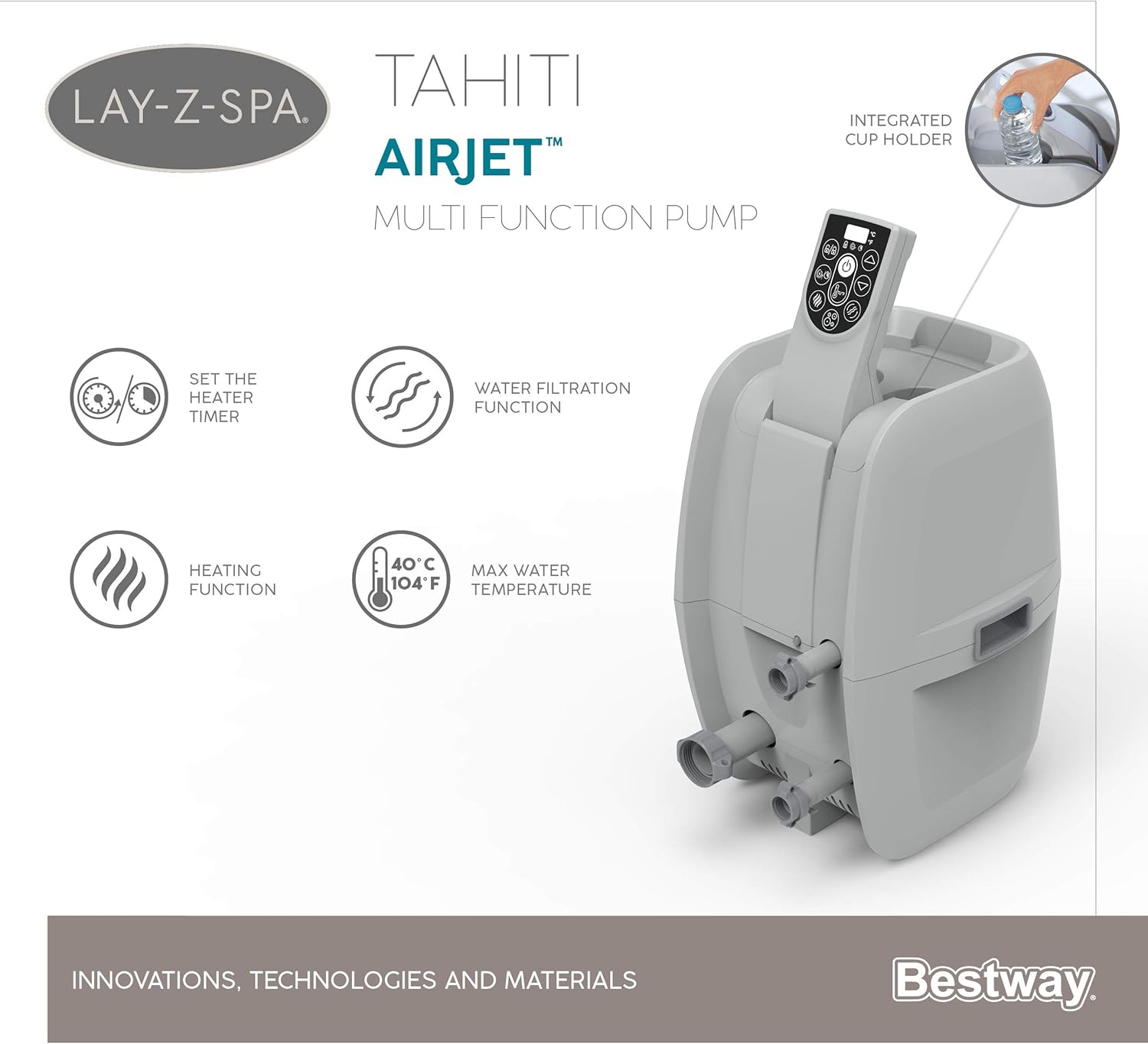 Spa gonflable rond BESTWAY Lay-Z-Spa® Miami Airjet™ 2 - 4 personnes