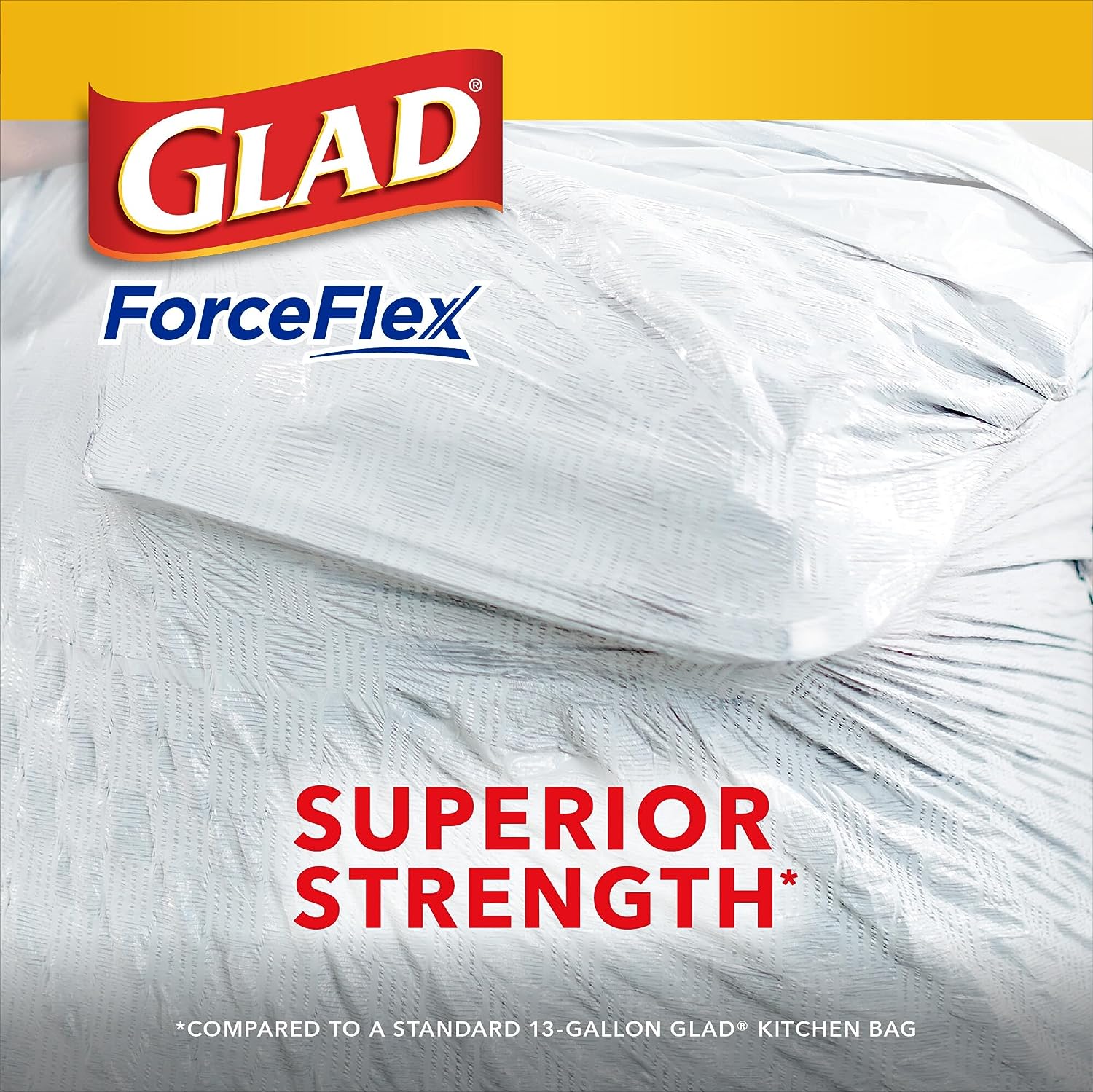 Glad Protection Series Force Flex Drawstring Gain Original Odor Shield 13 Gallon 1/110ct