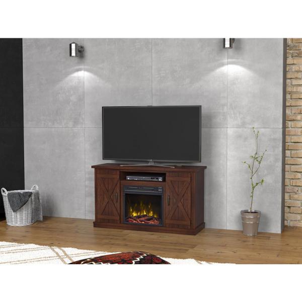 Cottonwood 47.50 in. Media Console Electric Fireplace TV Stand in Saw Cut Espresso