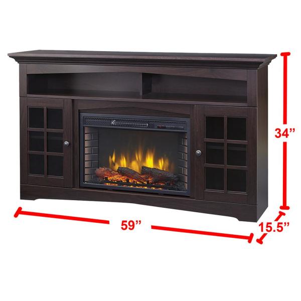 Huntley 59 in. Freestanding Electric Fireplace TV Stand in Espresso