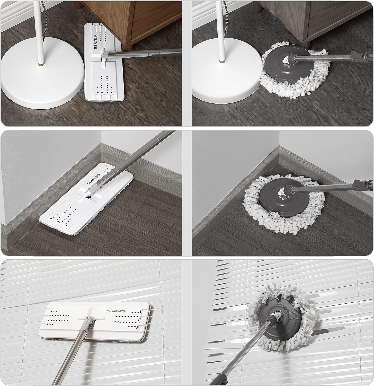 JOYMOOP mop and bucket with Wringer Set, Flat ,for floor cleaning with 3 Microfiber Pads, Wet and Dry Use, Household cleaning Tools, for Hardwood, Laminate, Tile