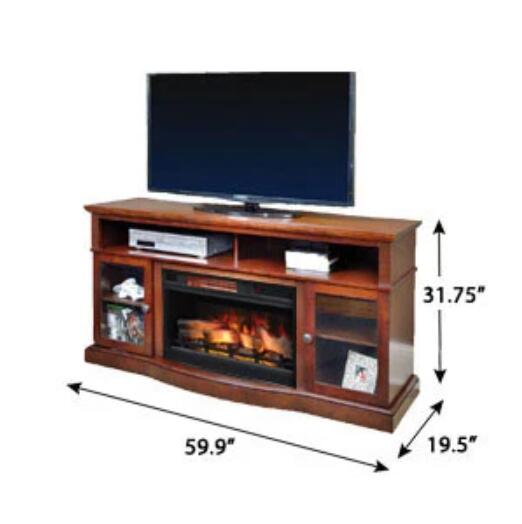 Walker Infrared Electric Fireplace Entertainment Center in Cherry - 25MM5326-C245