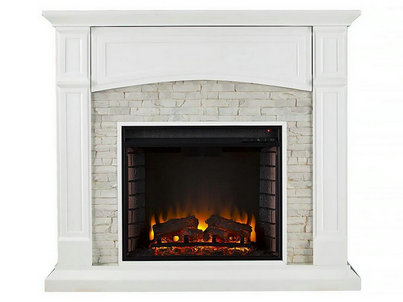 Seneca Electric Fireplace Media Cabinet in White
