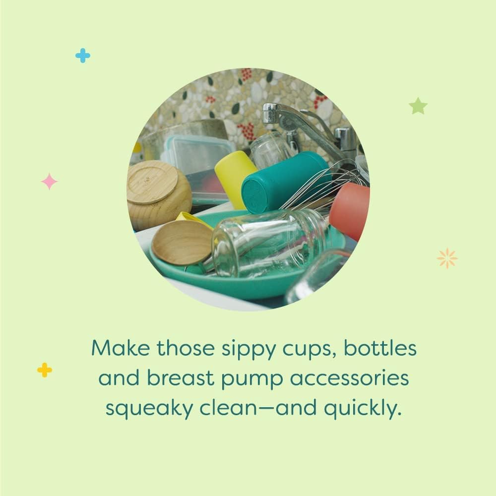 Babyganics Foaming Dish & Bottle Soap, Pump Bottle, Fragrance Free, Plant-Derived Cleaning Power, Removes Dried Milk, 16 Fl Oz, (Pack of 3), Packaging May Vary