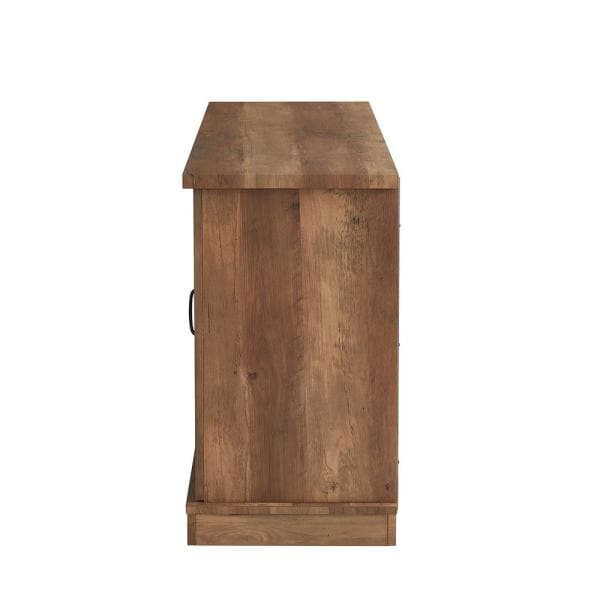 48 in. Freestanding Wooden Electric Fireplace TV Stand in Rustic Oak