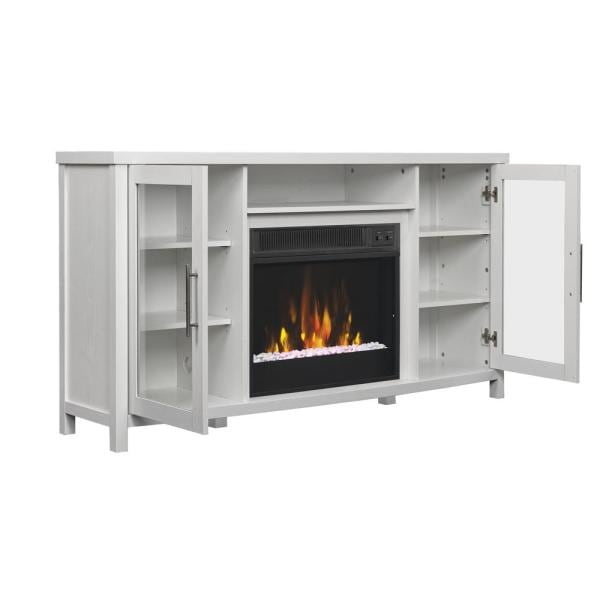 Rossville 54 in. Media Console Electric Fireplace TV Stand in White