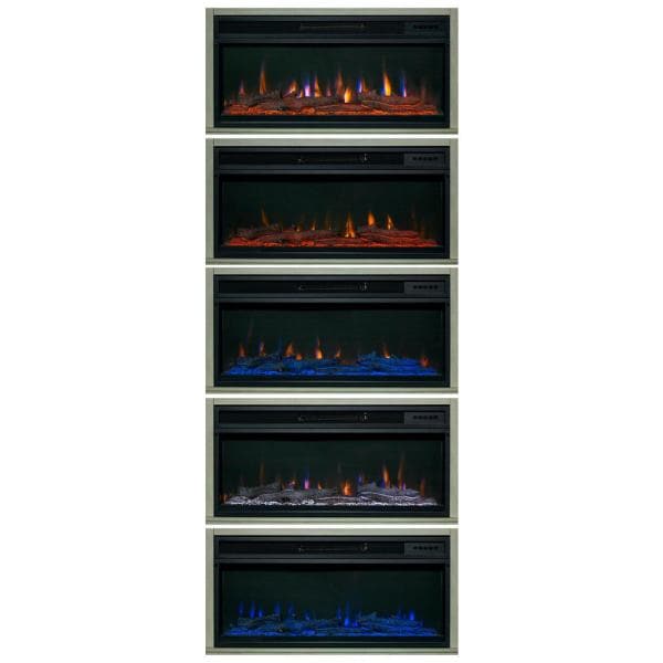 70 in. Saw Cut Off White Fireplace TV Stand for TV Up to 75 in.