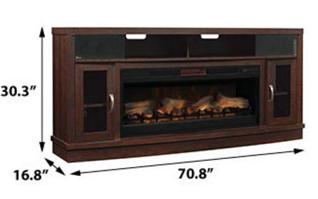 Deerfield Electric Fireplace Entertainment Center in Antique Brown Cherry - 42MMS90151-PC84
