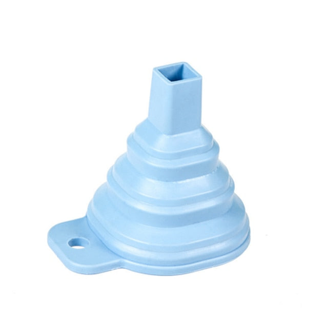 Kitchen Silicone Collapsible Funnels Folding Funnel Set Foldable Funnel for Filling Bottles, Liquid, Powder Transfer