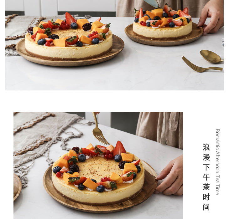 Wood Cake Stand with Glass Dome Revolving Cake Decorating Stand Dessert Display