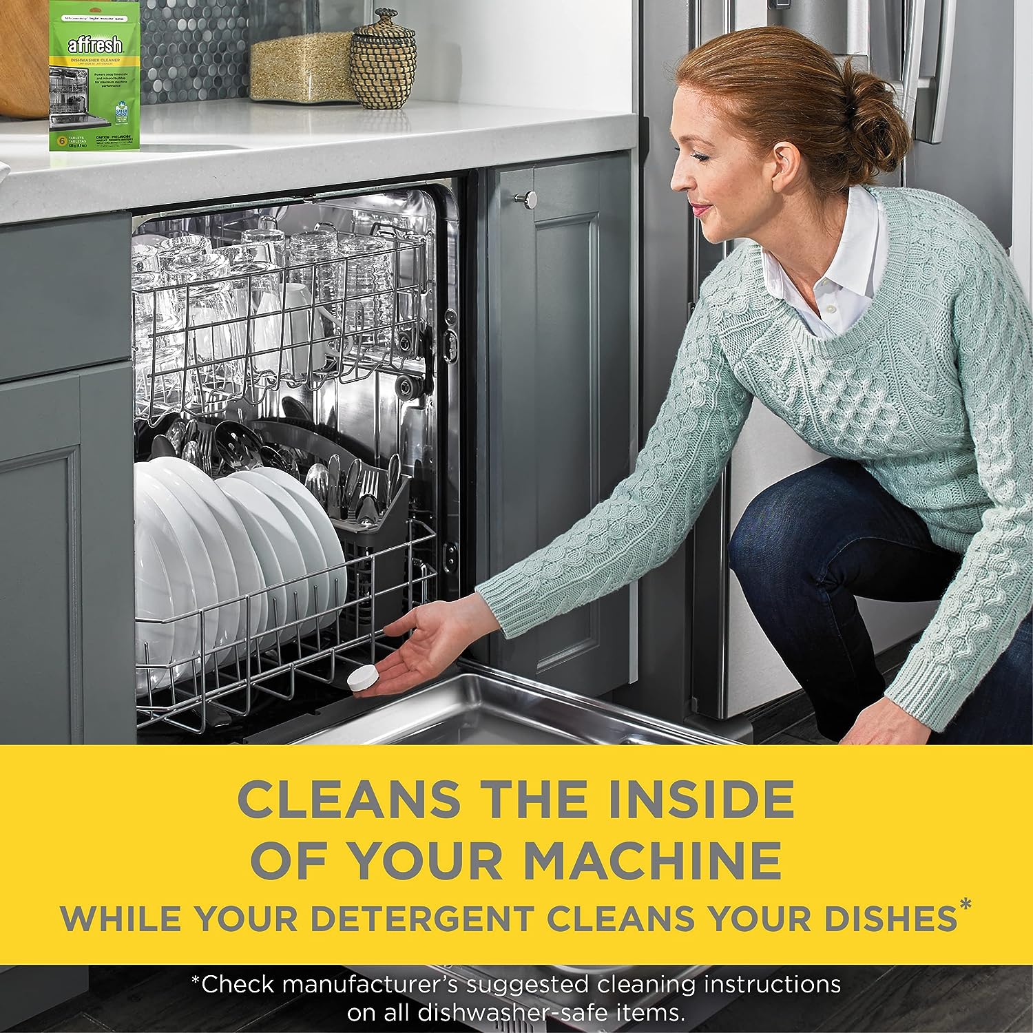 Affresh Dishwasher Cleaner, Helps Remove Limescale and Odor-Causing Residue, 6 Tablets