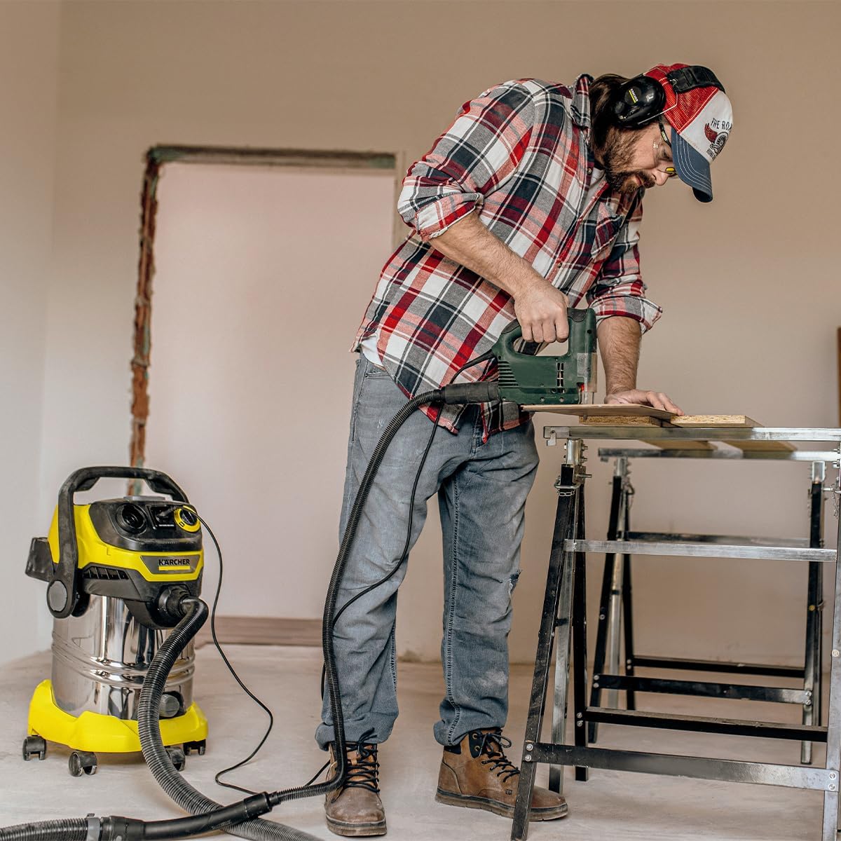 Kärcher Aspirateur Eau et Poussières WD 6 P S V-30/6/22/T, Prise de Courant, Filtre Plissé Plat, Fonction de Nettoyage, 1300 W, Cuve : 30 l et Bouchon de Vidange, Tube d'Aspiration : 2,2 m