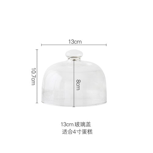 Wood Cake Stand with Glass Dome Revolving Cake Decorating Stand Dessert Display