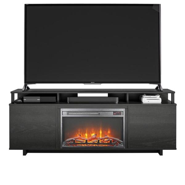 Scepter 59.41 in. Freestanding Electric Fireplace TV Stand in Black Oak Fits TV's upto 65 in.