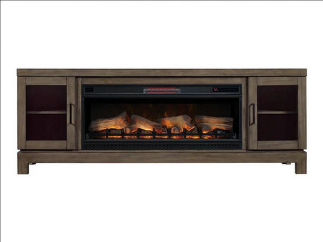 Berkeley 76-In Infrared Electric Fireplace TV Stand in Spanish Gray - 42MM6018-I614