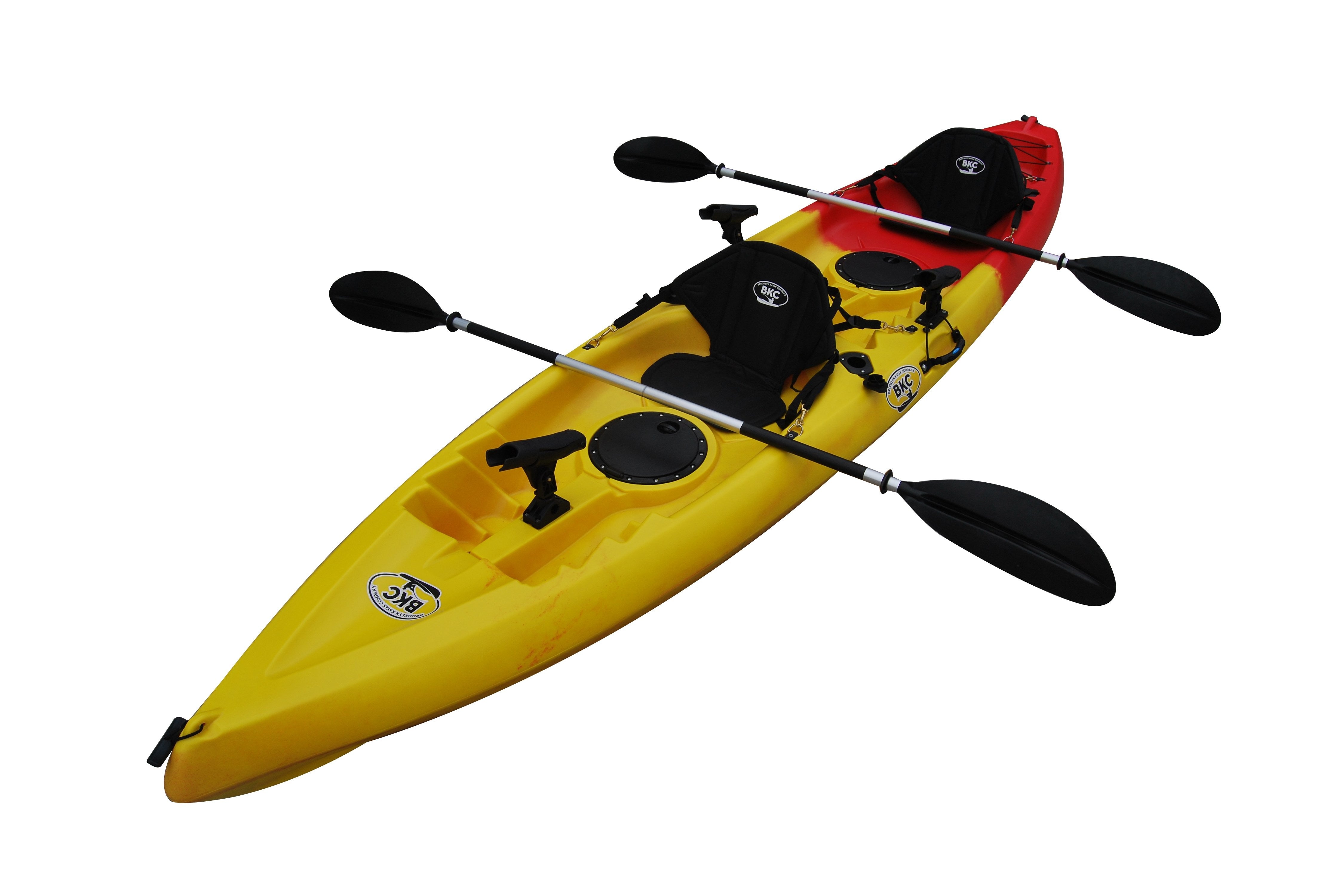 BKC TK181 Angler – Kayak de pêche tandem pour 2 personnes, 3,86 m, avec sièges rembourrés et pagaies
