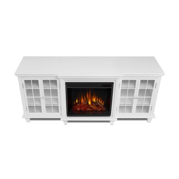 Marlowe 70 in. Freestanding Electric Fireplace TV Stand in White