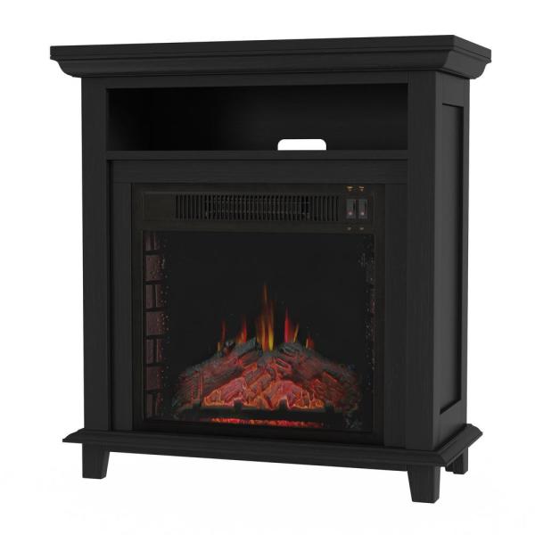 32 in. Freestanding Electric Fireplace TV Stand in Black