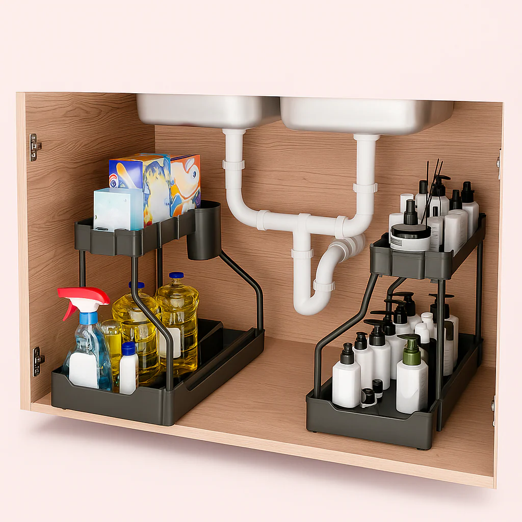 Design Opbevaringsreol - Justerbar og Moderne i Sort, Hvid til Skabe