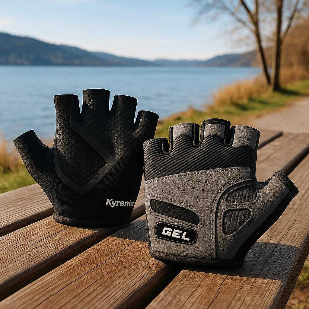 Cykelhandsker med Gelpuder - Sort og Gr? - ?ndbare, Komfortable Egnet til Sommer & Vinter