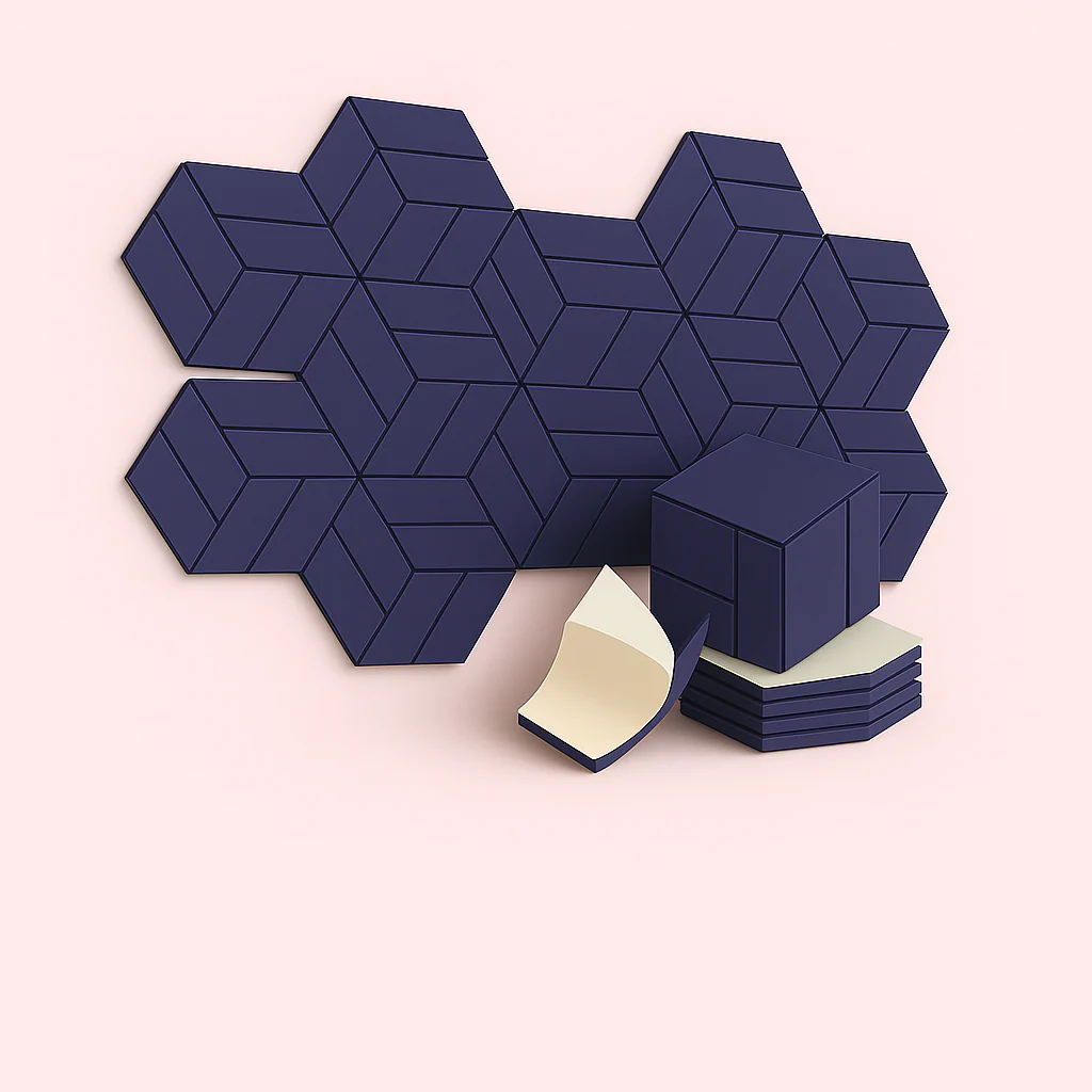Akustikpaneler i Lysegr?, M?rke Bl?, Hvid, Sort �C Skum Materiale Moderne Design