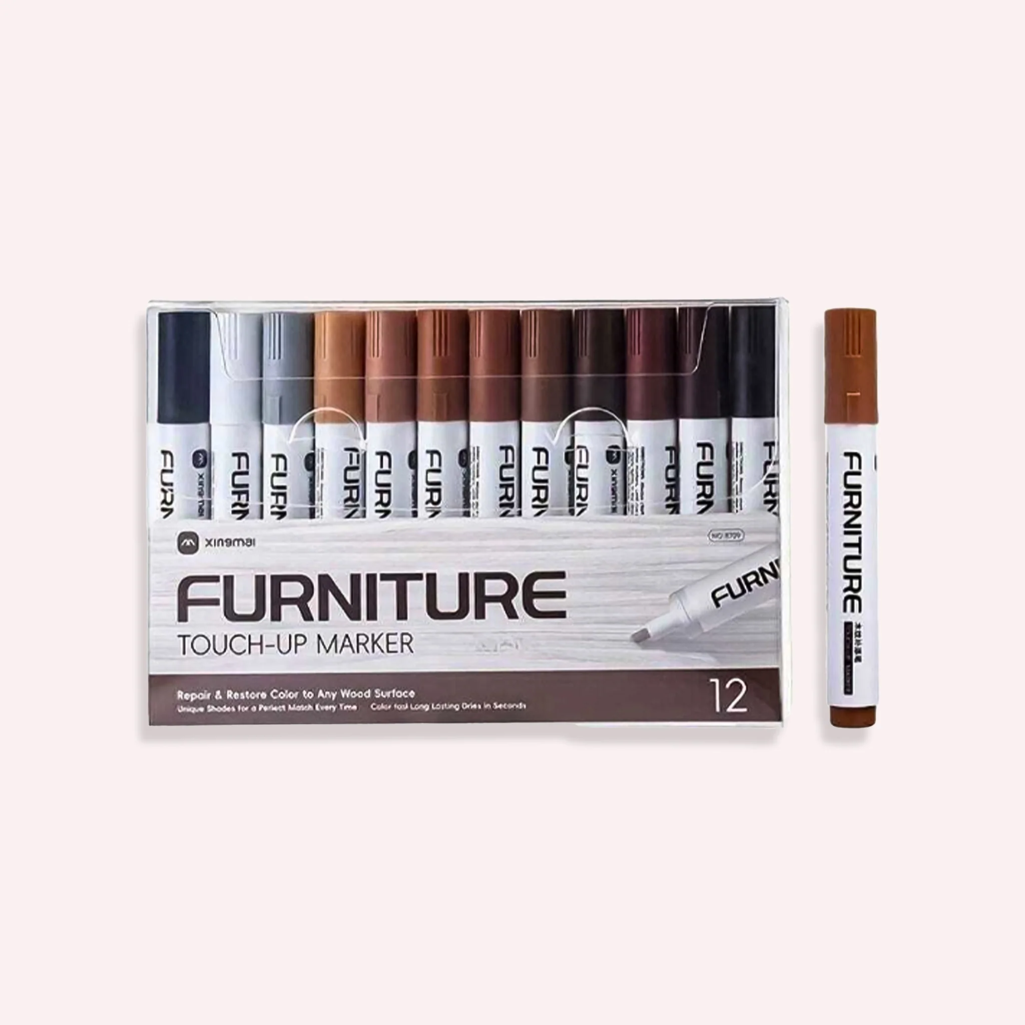 M?belreparations Touch-Up Marker i Brun og Sort - Til Hurtig Tr?farvegenopretning
