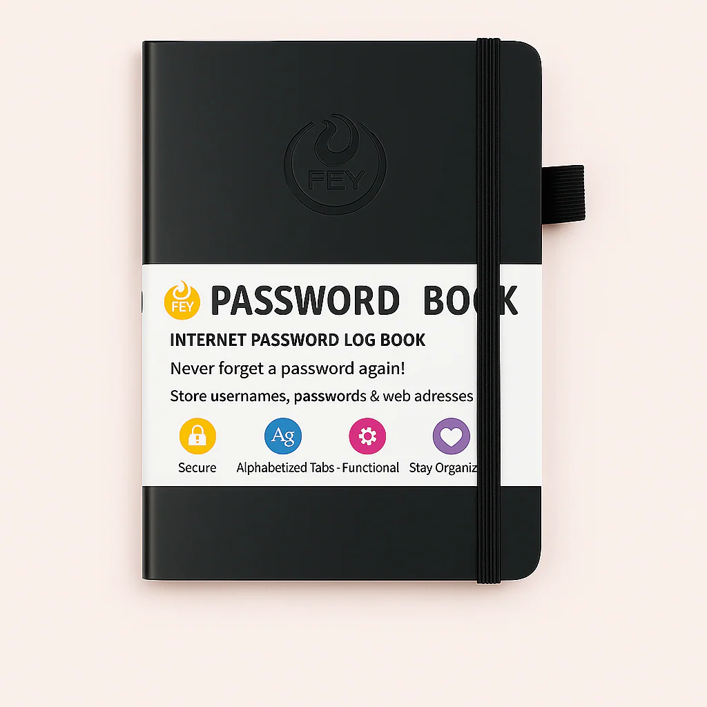 Alfabetiske Password Notebok - Vinr?d, Rosaguld, Lilla, Pr?cis Opbevaring