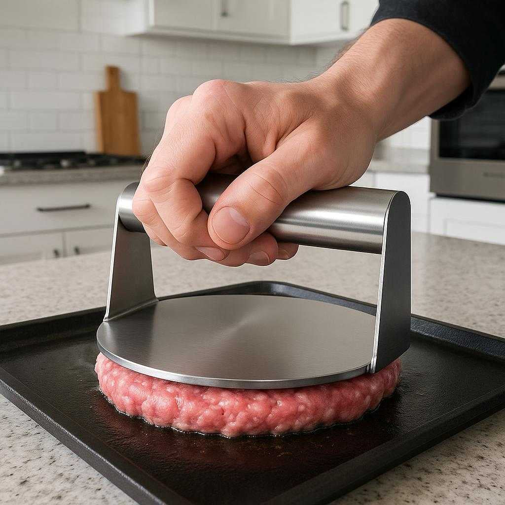 Burgerpresser i Rustfrit Stål - Perfekt til Saftige og Ensartede Bøffer