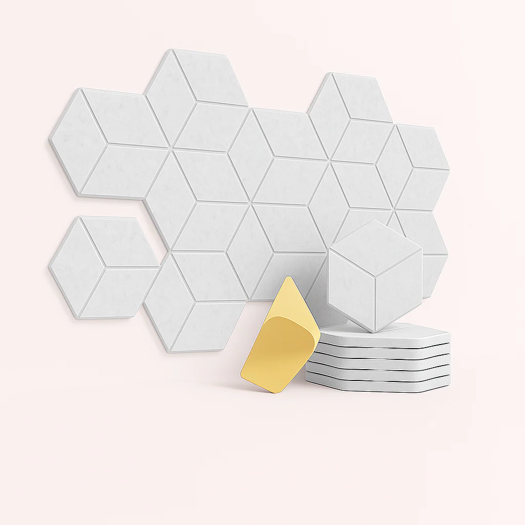 Akustikpaneler i Lysegr?, M?rke Bl?, Hvid, Sort �C Skum Materiale Moderne Design