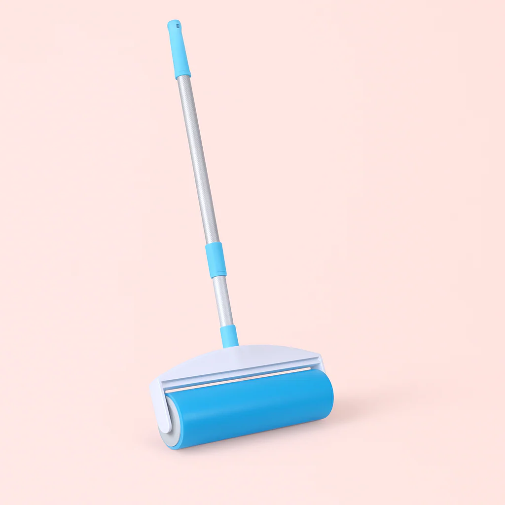 Effektiv Genanvendelig Fnugrulle - Bl?t Design, Langt Skaft & Ergonomisk