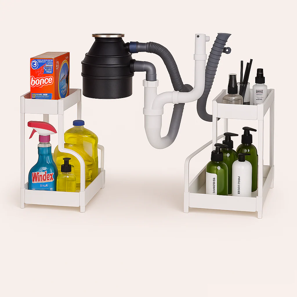 Design Opbevaringsreol - Justerbar og Moderne i Sort, Hvid til Skabe