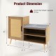 2-in-1 Rattan Shoe Cabinet with Bench Shoe Storage Bench with Washable Cushion