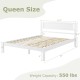 Twin/Full/Queen Size Wood Bed Frame with Headboard and Wooden Slats Support