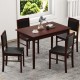 5-Piece Dining Set for 4 with Rubber Wood Legs for Small Dining Room
