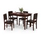 5-Piece Dining Set for 4 with Rubber Wood Legs for Small Dining Room