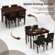 5-Piece Dining Set for 4 with Rubber Wood Legs for Small Dining Room