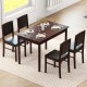 5-Piece Dining Set for 4 with Rubber Wood Legs for Small Dining Room