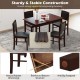 5-Piece Dining Set for 4 with Rubber Wood Legs for Small Dining Room