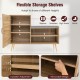 2-in-1 Rattan Shoe Cabinet with Bench Shoe Storage Bench with Washable Cushion