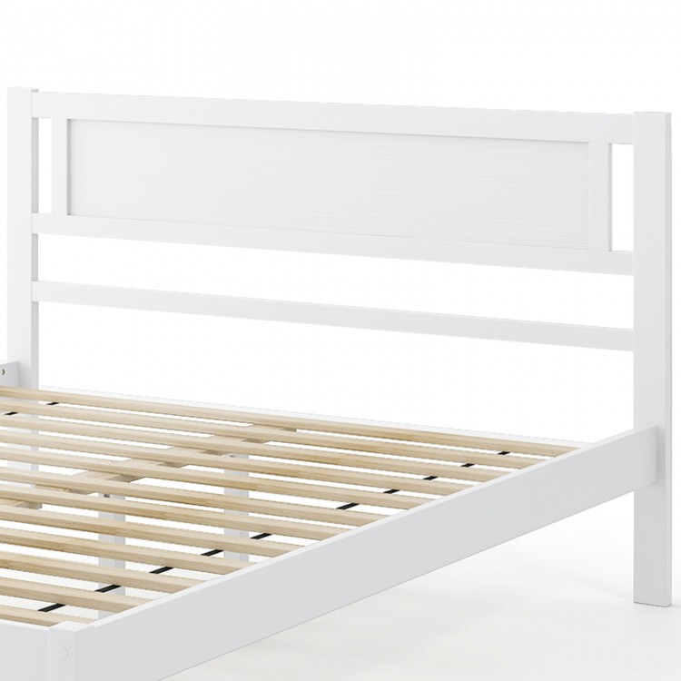 Twin/Full/Queen Size Wood Bed Frame with Headboard and Wooden Slats Support