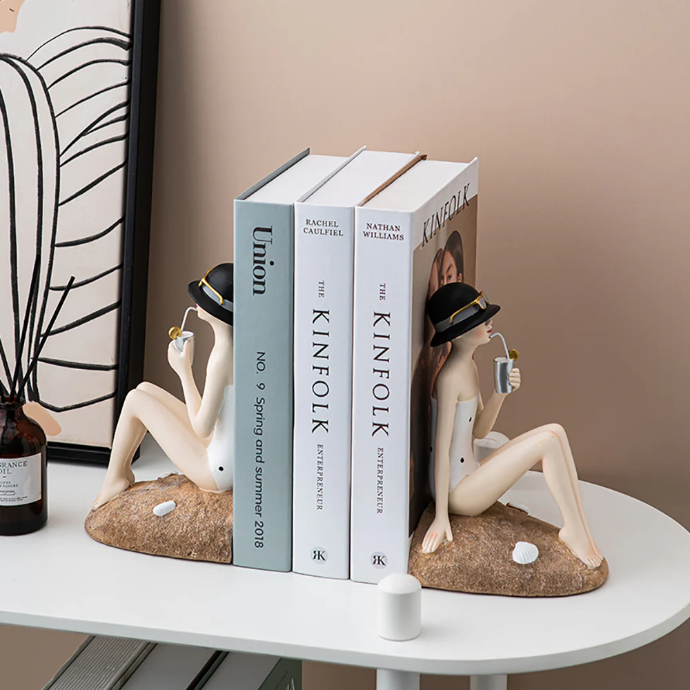 Beach Girl Bookends, Set of 2