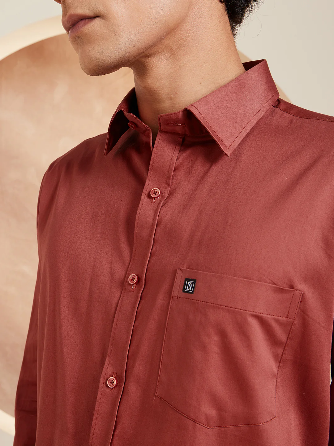 DENNISON Maroon Pure Cotton Formal Shirt